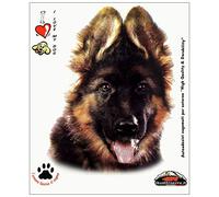 4R Quattroerre.it Adesivi Sticker Cucciolo Pastore Tedesco, 14 x 16 cm