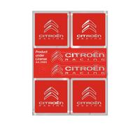 4R Quattroerre.it Adesivi Ufficiali Compatibili con Citroen Racing, 6 Loghi, Rosso