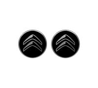 4R Quattroerre.it Adesivo 3D Logo Compatibile con Citroen, Nero, Set di 2, 12 mm