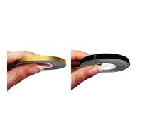 4R Quattroerre.it Bundle 10464 Trim Stripes Strisce Adesive per Auto, Oro, 5 mm x 10 mt 10468 Trim Stripes Strisce Adesive per Auto, Nero, 5 mm x 10 mt