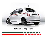 4R Quattroerre.it Kit Fiancate Stripes Strisce Adesive Compatibile con Fiat 500 Tricolore Italia