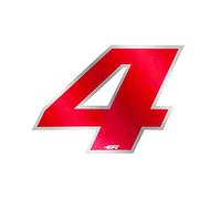 4R Quattroerre.it Numero Gara 4 Anodizzato, Rosso, 27 x 37 mm