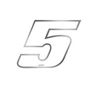 4R Quattroerre.it Numero Gara 5 Anodizzato, Bianco, 27 x 37 mm