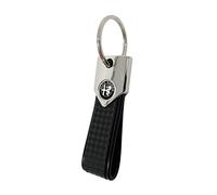 4R Quattroerre.it Portachiavi Elite Alfisti, Carbon Nero con Logo Alfa Black