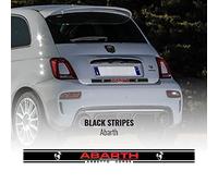 4R Quattroerre.it Stripes Strisce Adesive per Fiat 500 Abarth, Nero, 3 x 45 cm