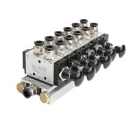 4R210-08 2F-10F Manual valve 2 Way 5 Position Push and pull Pneumatic switch of directional valve Combination Valve Manifold(6 in 6 out,5 Stations)