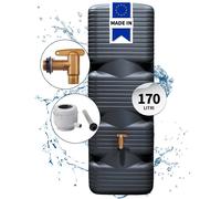 4rain QUADRO serbatoio da parete set completo 170 L, grigio grafite