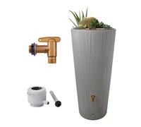 4rain VASO 2in1 DECOR serbatoio per pioggia set completo 220 L, grigio zinco