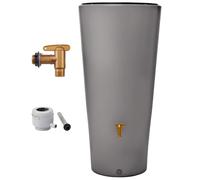 4rain VASO 2in1 serbatoio per pioggia set completo 220 L, grigio zinco