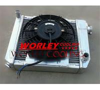 4ROW Aluminum Radiator & Fan for AUSTIN ROVER MINI 1275 GT 1959-1997 MT MANUAL