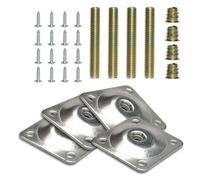4Set Gamba Fissaggio Piastra di Montaggio Livello + Metallo Perno Vite for Legno
