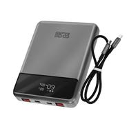 4smarts, Powerbank 20000mAh 2 USB-C 100W + 2 USB 22,5W Enterprise Slim, Grigio