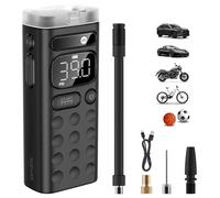 4smarts VoltPump X - Riempitore per pneumatici, compressore d'aria portatile, pompa elettrica con memoria integrata, spegnimento automatico 150 PSI, display digitale, ricarica rapida USB-C