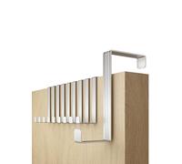 4smile Appendiabiti da porta - 10 sostegni appendiabiti in acciaio inox per porta larghezza 4,6 cm, 3,6 cm, supporto sopra varco + adesivi e feltrini