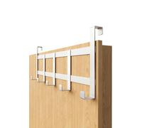 4smile Appendiabiti da porta - attaccapanni inox salvaspazio per appendere - appendini da porta, ganci appendiabiti da porta, appendi abiti per porte, Bianco
