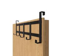 4smile Appendiabiti da porta - attaccapanni inox salvaspazio per appendere - appendini da porta, ganci appendiabiti da porta, appendi abiti per porte, Nero