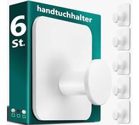 4smile ganci adesivi acciaio inox - SET 6 porta asciugamani autoadesivo bagno antiruggine, appendini accappatoio bagno, asciugamano da tè cucina, bianco