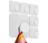 4smile Ganci adesivi - Set di 6 ganci bianchi MZ Design - Ganci per asciugamani per bagno e cucina
