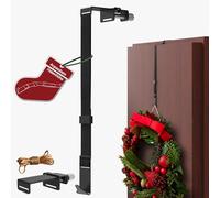 4smile Gancio per porta di casa - Supporto per corona porta esterna nero - Gancio per fissaggio di decorazione della porta