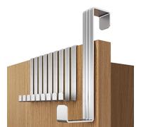 4smile Pratical Appendiabiti da Porta, 10 Pezzi in Argento - Attaccapanni da Porta in Acciaio Inox, Durevole Appendi Accappatoio per Bagno, Universali Ganci Porta