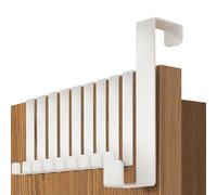 4smile Pratical Appendiabiti da Porta, 10 Pezzi in Bianco - Attaccapanni da Porta in Acciaio Inox, Durevole Appendi Accappatoio per Bagno, Universali Ganci Porta