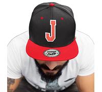 4sold ABC - Cappellino snapback con lettere, diversi modelli con lettere dalla A alla Z, colore: nero/bianco J Taglia unica