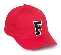 4sold Alfabeto in Cotone Casual A-Z Cappellini Rossi Black Letter Snap Cappello Posteriore Hat Unisex Ragazzi Ragazze o Uomo cap Berretto da Baseball Red Hat Bambini cap Alfabeto A-Z (Rosso F, Uomo)