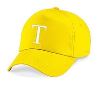 4sold Bambini Ricamo Cotone Estate Cappello Da Sole Bambini Scuola Bambini Cappello Sport Alfabeto A-Z Ragazza Regolabile Baseball Cappello Giallo T Taglia Unica