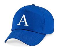 4sold Berretto unisex per bambini, con protezione UV 200, berretto per bambini, cappello con lettere dell'alfabeto A-Z, blu reale, a, Taglia Unica