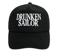 4sold Capitano Berretto cap Bianco Nero Captain Cabin Boy Crew First Mate Yachting Iscrizione Oro Army Military Berretto da Baseball Taglia Bambini Cresciuti (Drunken Sailor, Adulto)