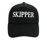 4sold Capitano Berretto cap Bianco Nero Captain Cabin Boy Crew First Mate Yachting Iscrizione Oro Army Military Berretto da Baseball Taglia Bambini Cresciuti (Skipper, Adulto)