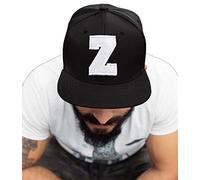 4sold - Cappellino snapback ABC Letter, diversi modelli con lettere dalla A alla Z, colore: nero/bianco Z Taglia unica