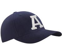 4sold Cappello 3D per bambini e ragazzi, con lettere dell'alfabeto, in cotone, regolabile, per baseball, sport, scuola, Bambini Navy A, Taglia unica