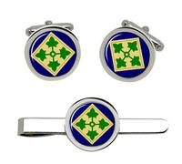 4th Fanteria Division US Army Gemelli E Fermacravatta Set