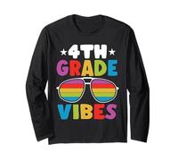 4th Grade Back To School Sunglasses Vibes Retro First Day Maglia a Manica