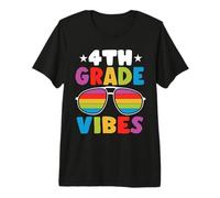 4th Grade Back To School Sunglasses Vibes Retro First Day Maglietta Premium
