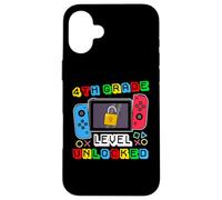 4th grade Level Unlocked Gamer Back to School Boy Custodia per iPhone 16 Plus
