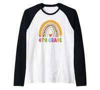 4th Grade Teacher Student Boho Rainbow Back To School Maglia con Maniche Raglan