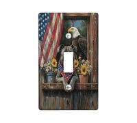 4th of July Cane Corso Dog Decorative Light Switch Cover Placca da Parete 1 Gang Singola Toggle, 250 anni Fattoria Placca Elettrica Frontale Elettrica Anniversario per Camera da Letto