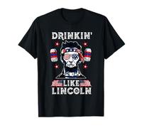 4th of July Drinkin Like Lincoln Merica Abraham Beer Lover Maglietta