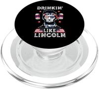 4th of July Drinkin Like Lincoln Merica Abraham Beer Lover PopSockets PopGrip per MagSafe