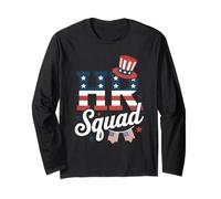 4th of July HR Squad Patriotic American Holiday Team Party Maglia a Manica