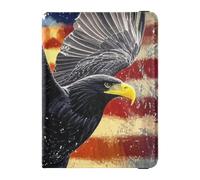 4th Of July Independence Day Black Bird Leather Passaporto e Vaccino Card Holder Combo per viaggio Portafoglio Combo Passaporto Cover Holder Custodia a portafoglio per gli uomini Impermeabile, 4