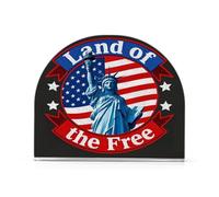 4th Of July Independence Day Land Of Free Acrilico ospite portatovaglioli per esterni sala da pranzo portatovaglioli autoportanti per cucina casa decorativa all'aperto sala da pranzo 1Pack