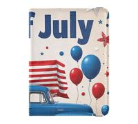 4th Of July Independence Day Truck Blue Leather Passaporto e Vaccino Card Holder Combo per viaggio Portafoglio Combo Passaporto Cover Holder Custodia a portafoglio per gli uomini Leggero, 4 luglio