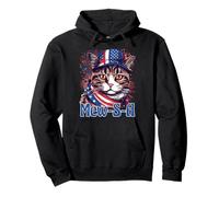 4th of July Mew-S-A Pawsitively Patriotic Cat Felpa con Cappuccio