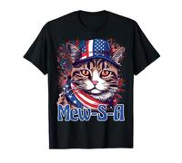 4th of July Mew-S-A Pawsitively Patriotic Cat Maglietta