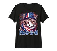 4th of July Mew-S-A Pawsitively Patriotic Cat Maglietta Premium