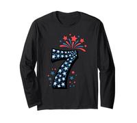 4th of July Patriotic Birthday Party USA American Flag Pride Maglia a Manica