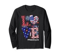 4th of July Phlebotomy Life Patriotic Medical Nurse Flag Maglia a Manica